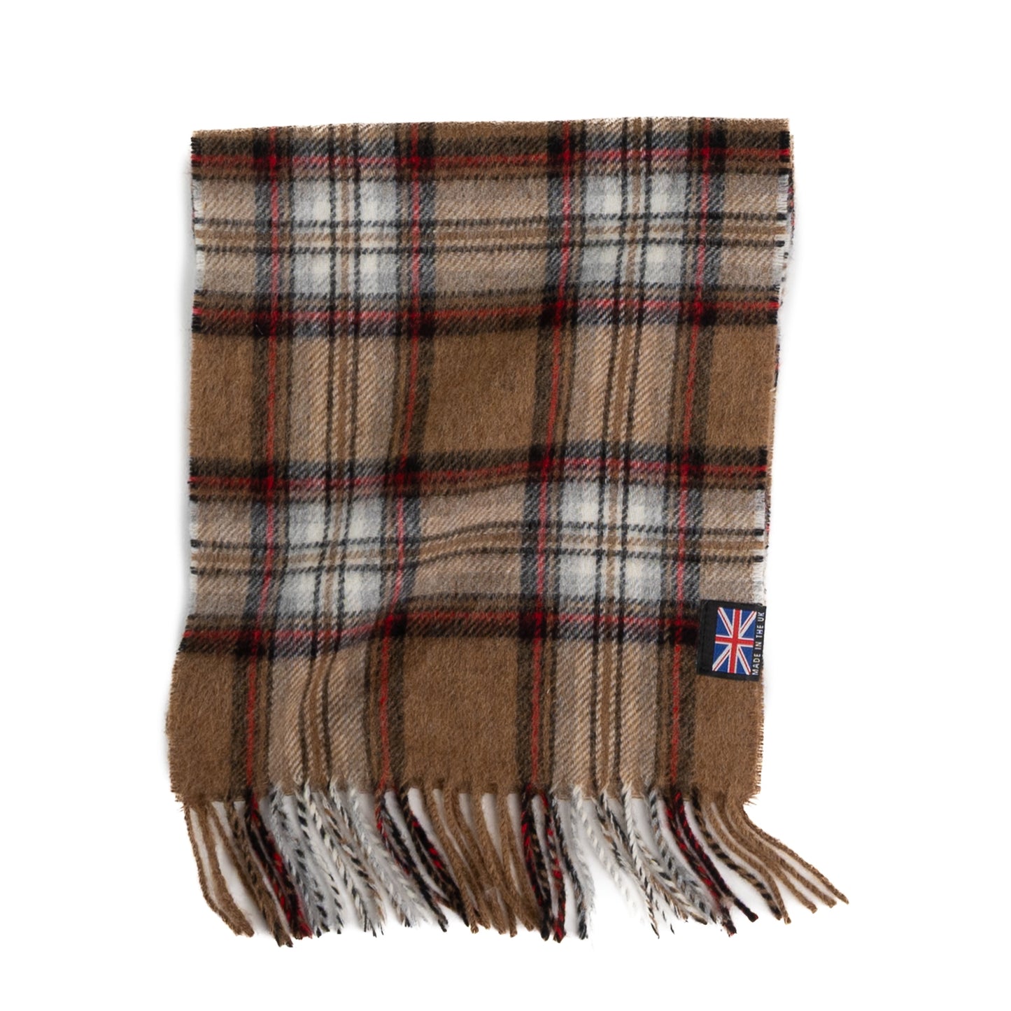 Prince of Scots Merino Lambswool Tartan Scarf (Camel Stewart)