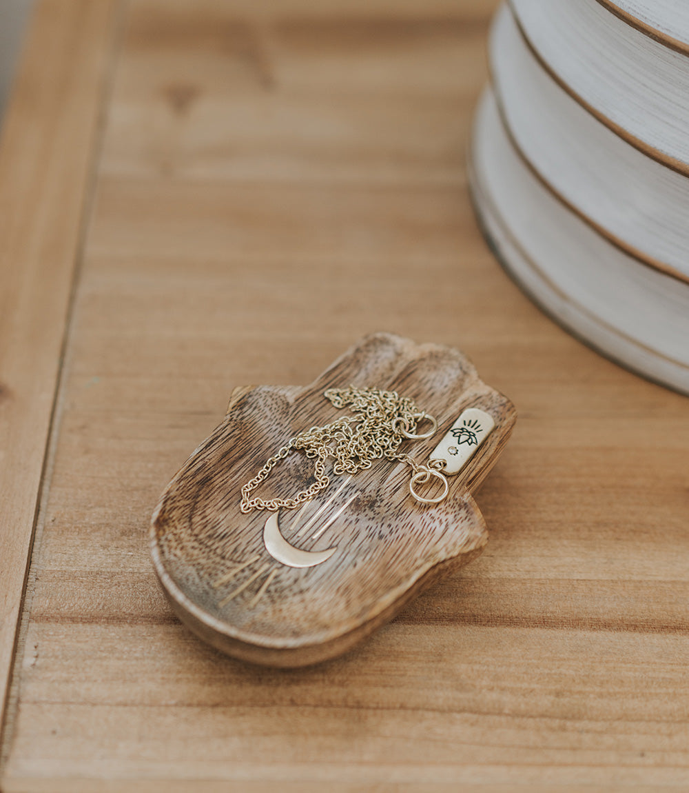 Drishti Hamsa Trinket Dish - Brass inlay