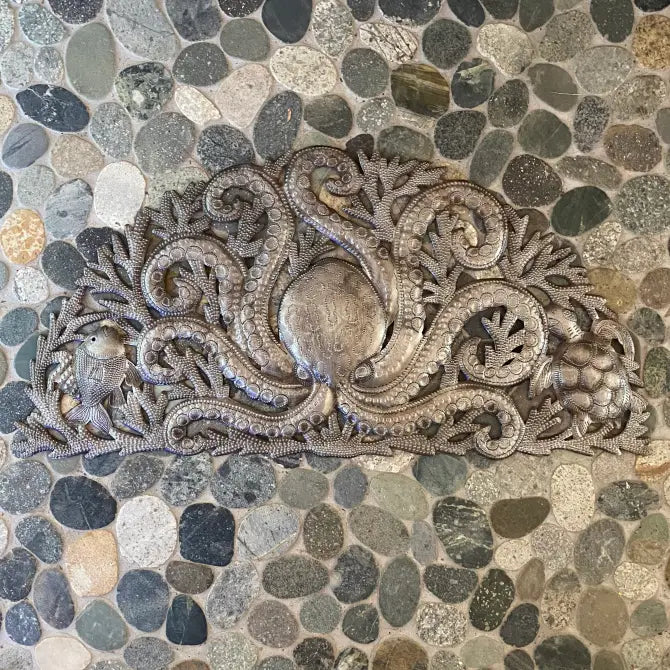 Sea life and Octopus Arch, Handmade Wall Decor 22"x11"