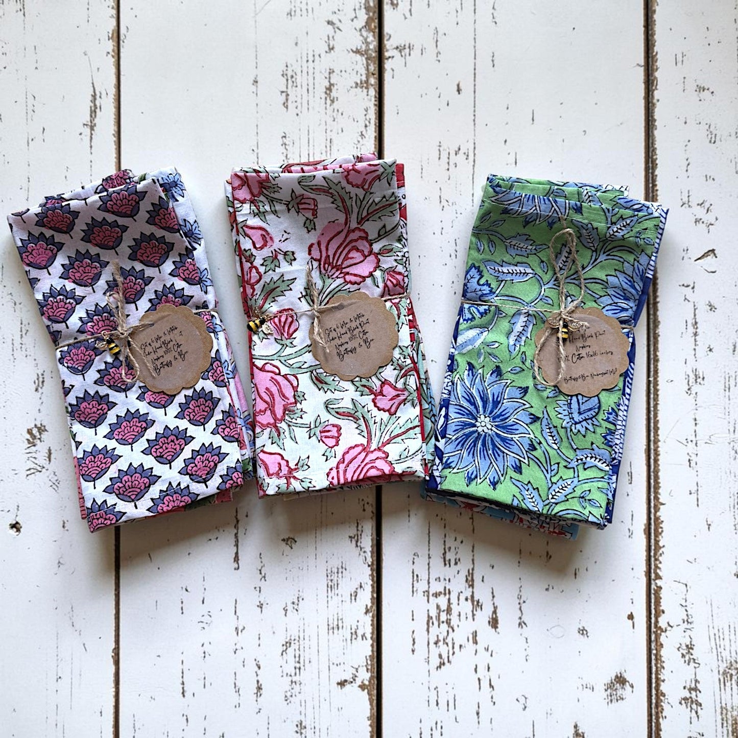 S/6 Block Print Cotton Napkins