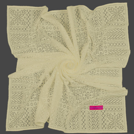 Southampton Home Lace Weave Baby Shawl - Yellow