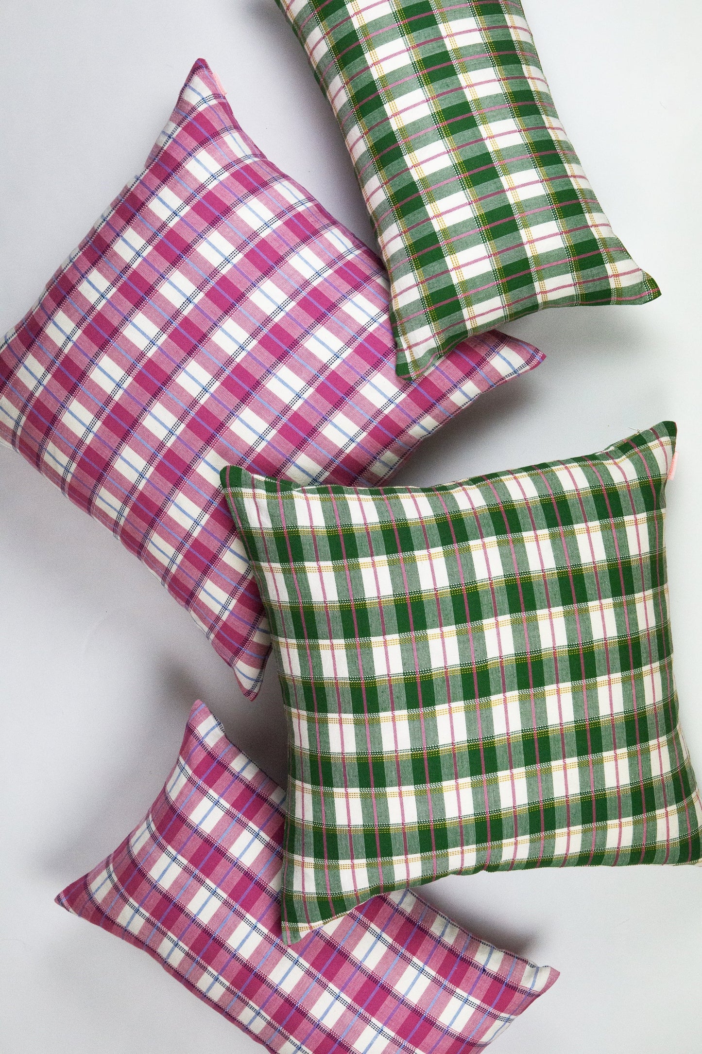 Archive NY San Andres Gingham Pink Square Pillow