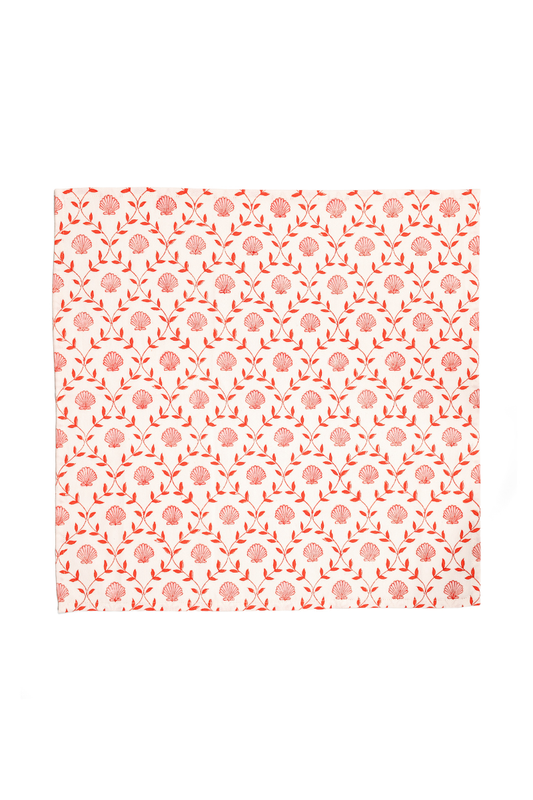 Seashell Blockprint Napkins, Set of 4