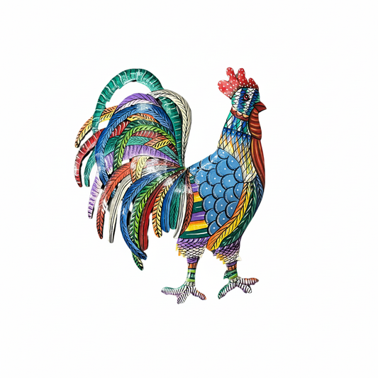 Painted Blue Rooster