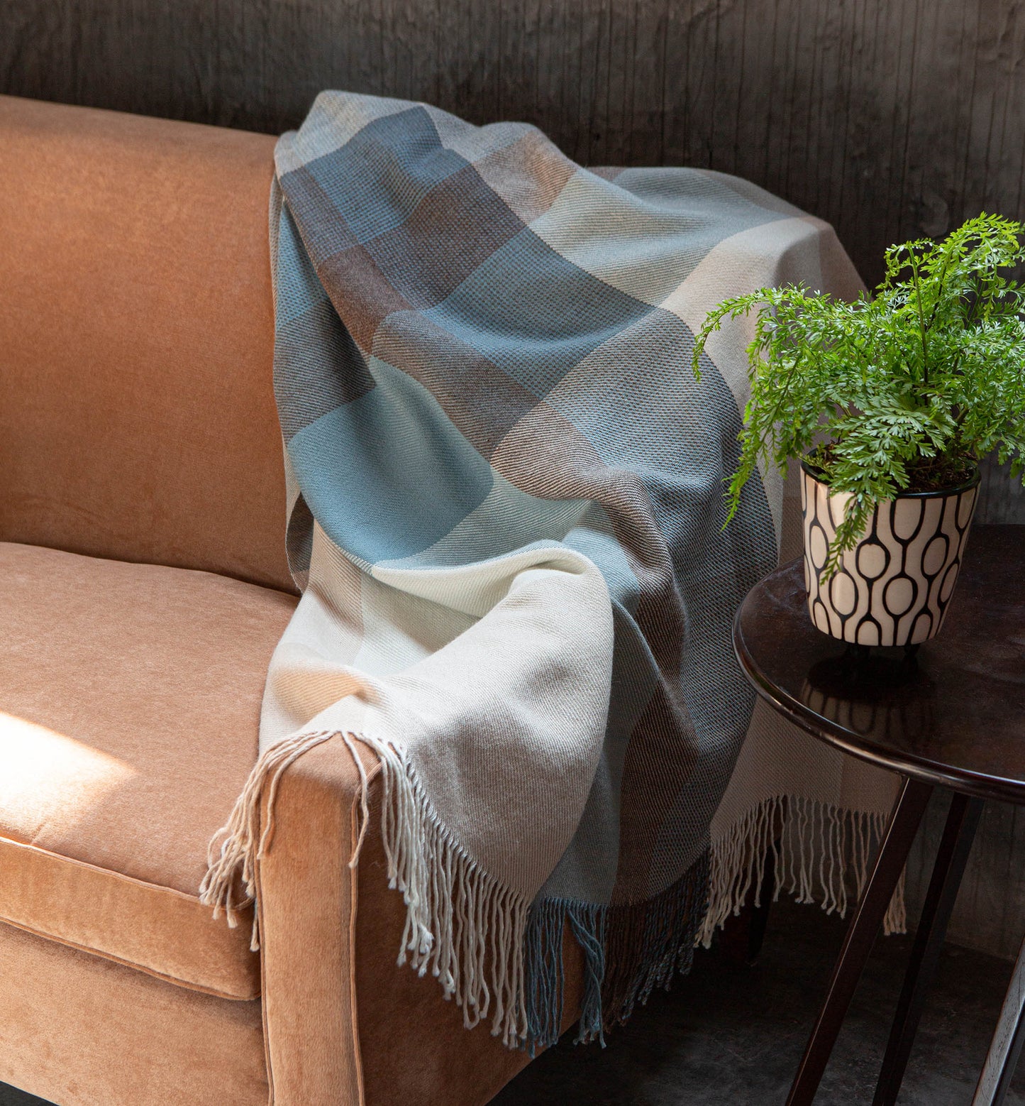 Handwoven Alpaca Throw - Blue