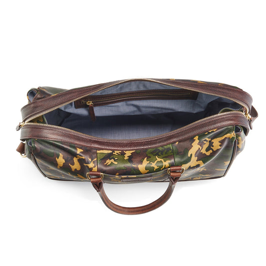 Wanderlust Leather Weekender - Tan Camo