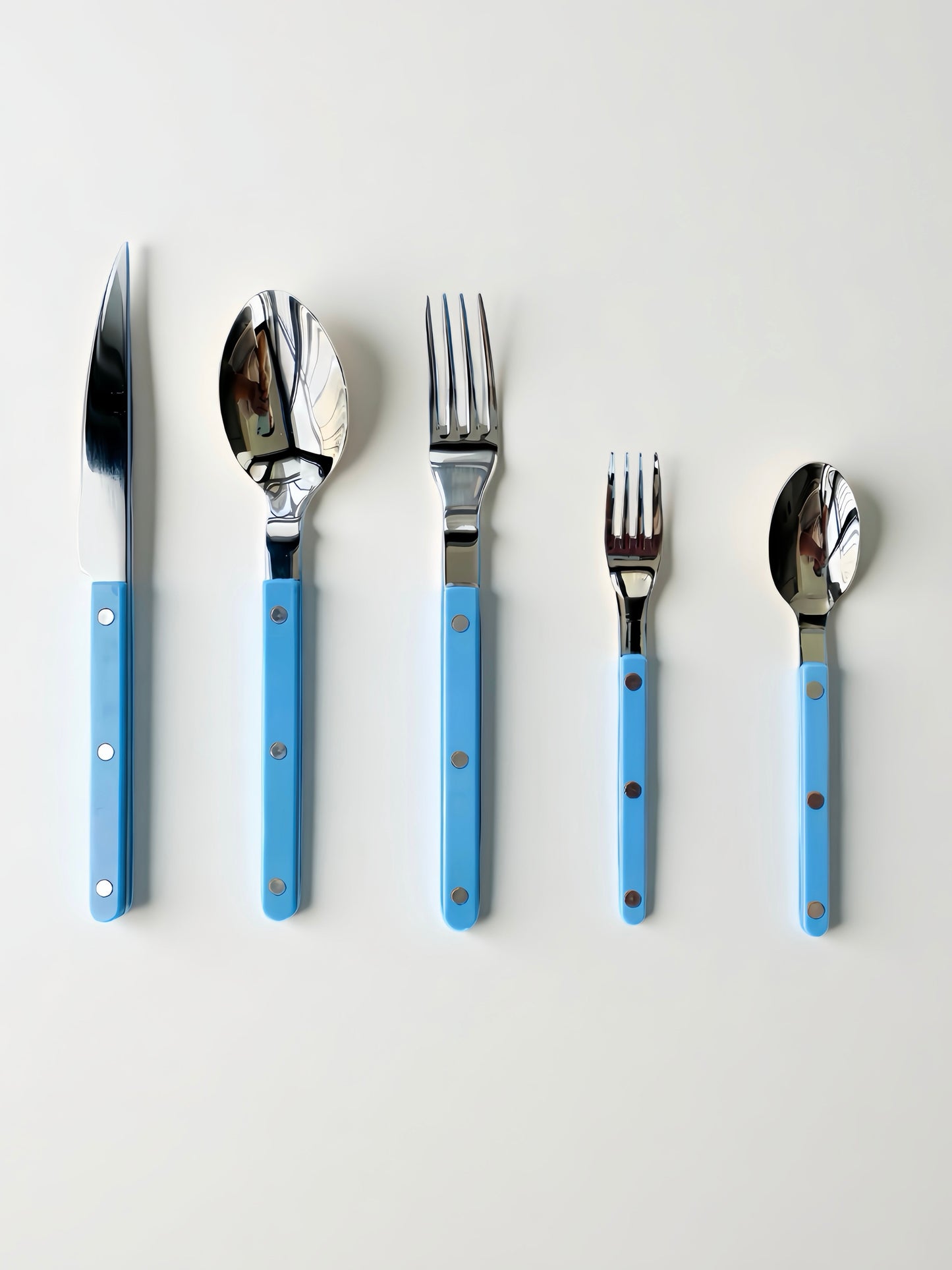 S/10 Dopamine Stainless Steel Rivet Flatware, Contemporary Bistrot Style Cutlery