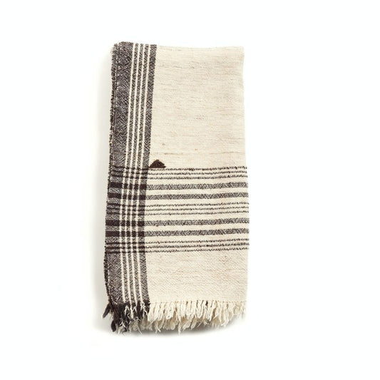 Seytu White Striped Gently Textured Handloom Throw