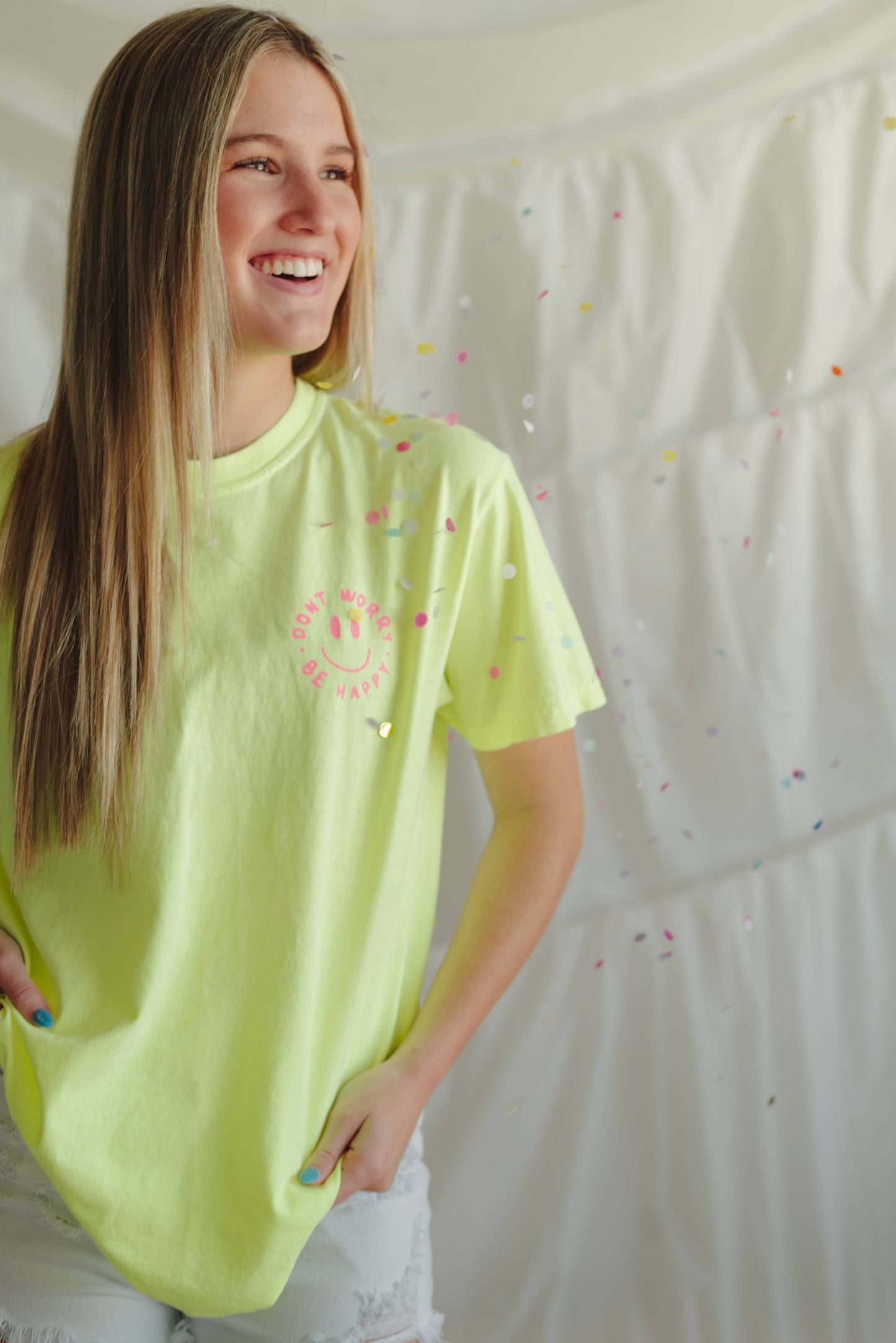 Be Happy Tee - Yellow | Christian Tee