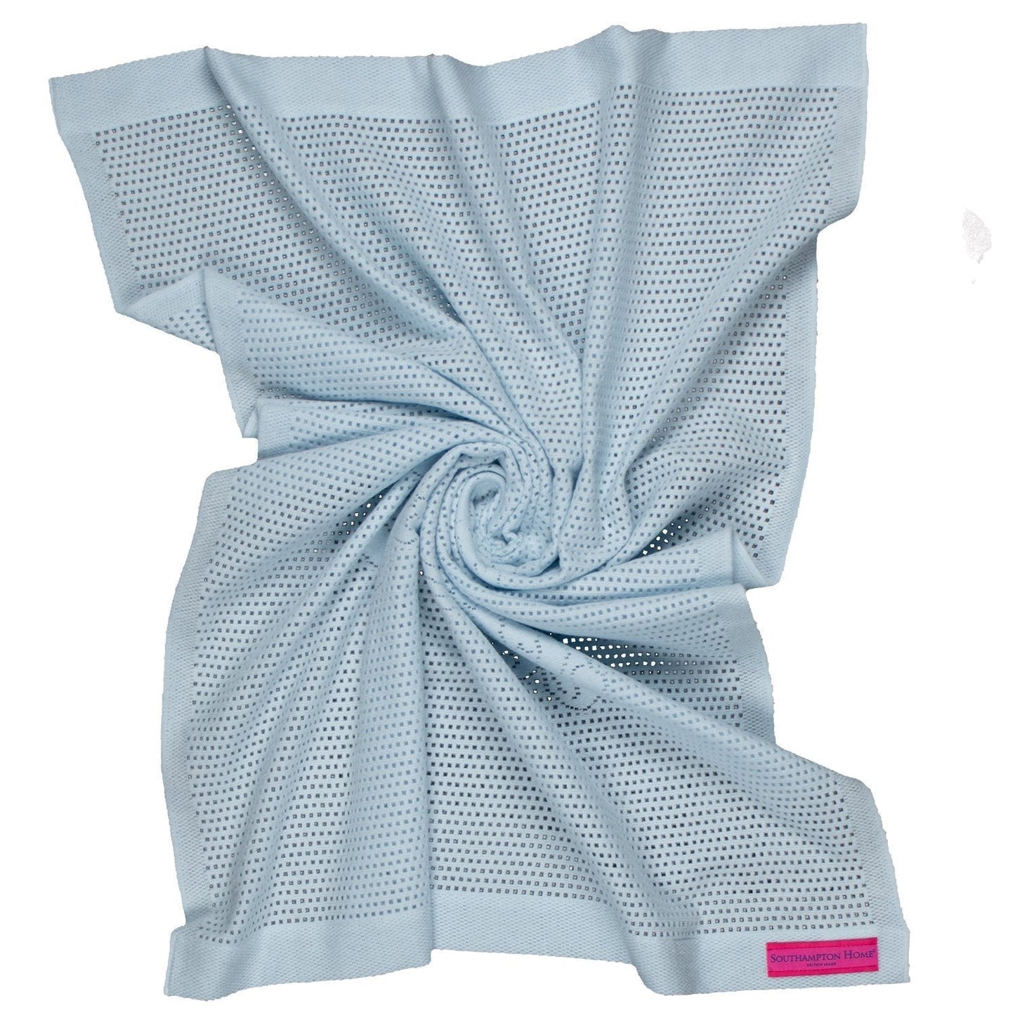 Southampton Home Lace Weave Teddy Bear Baby Blanket - Blue