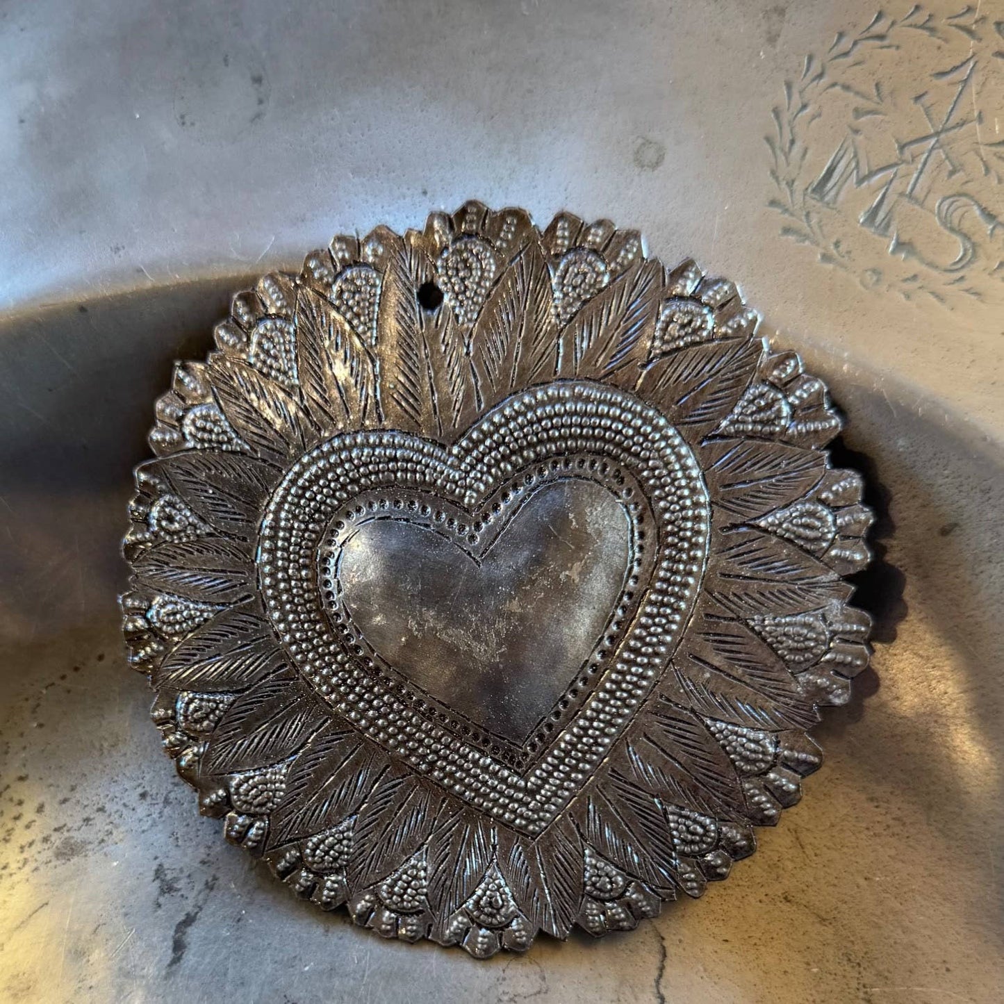 Haitian Metal Heart Wall Art | Fair Trade | Handmade 4"x4"