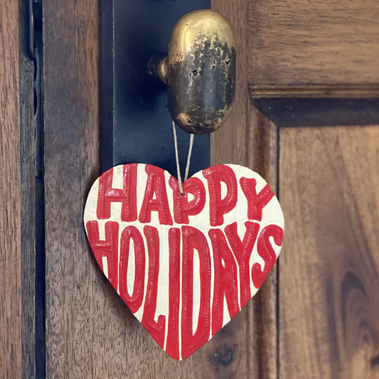 Ornament, Decor Collection, Happy Holidays Heart 4.25
