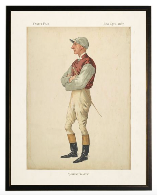 "Johnny Watts" Jockey in Copper and Black Frame