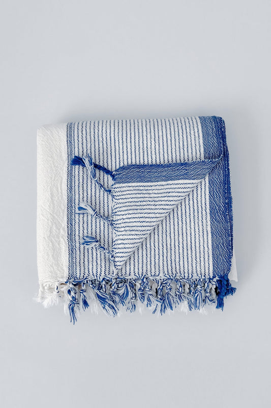 Ivory Blue Tribeca Towel
