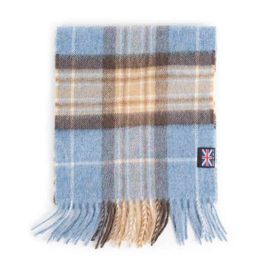 Prince of Scots Fringed Merino Wool Scarf (Blue McKellar)