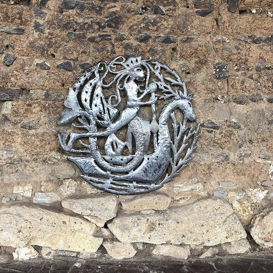 Merman King of the Sea Wall Art 23 Inches Round Handmade