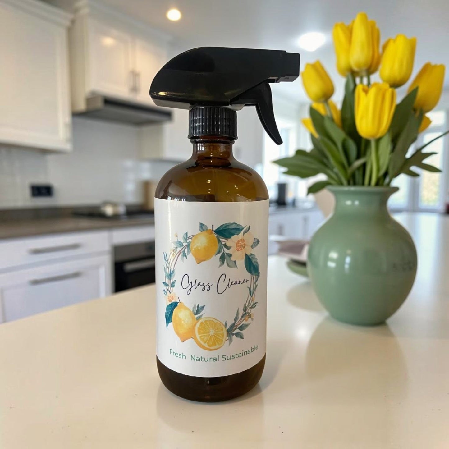 Eco-Friendly Cleaning Trio | Refillable Glass Bottles | Plant-Based Home Cleaning Set