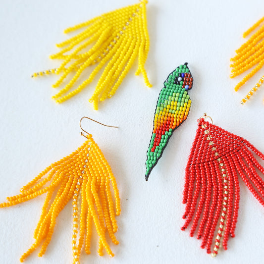 Green Parrot Earrings