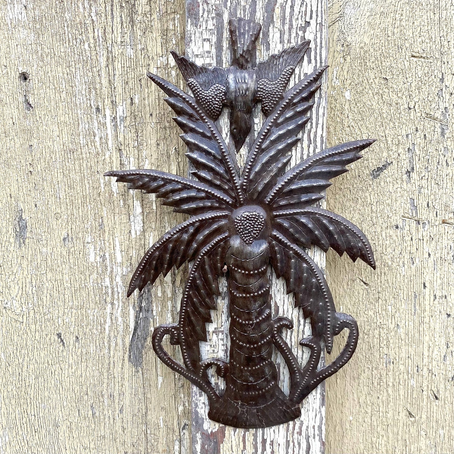 Mini Palm Sculpture, Handmade Haiti Fair Trade, 7" x 11"