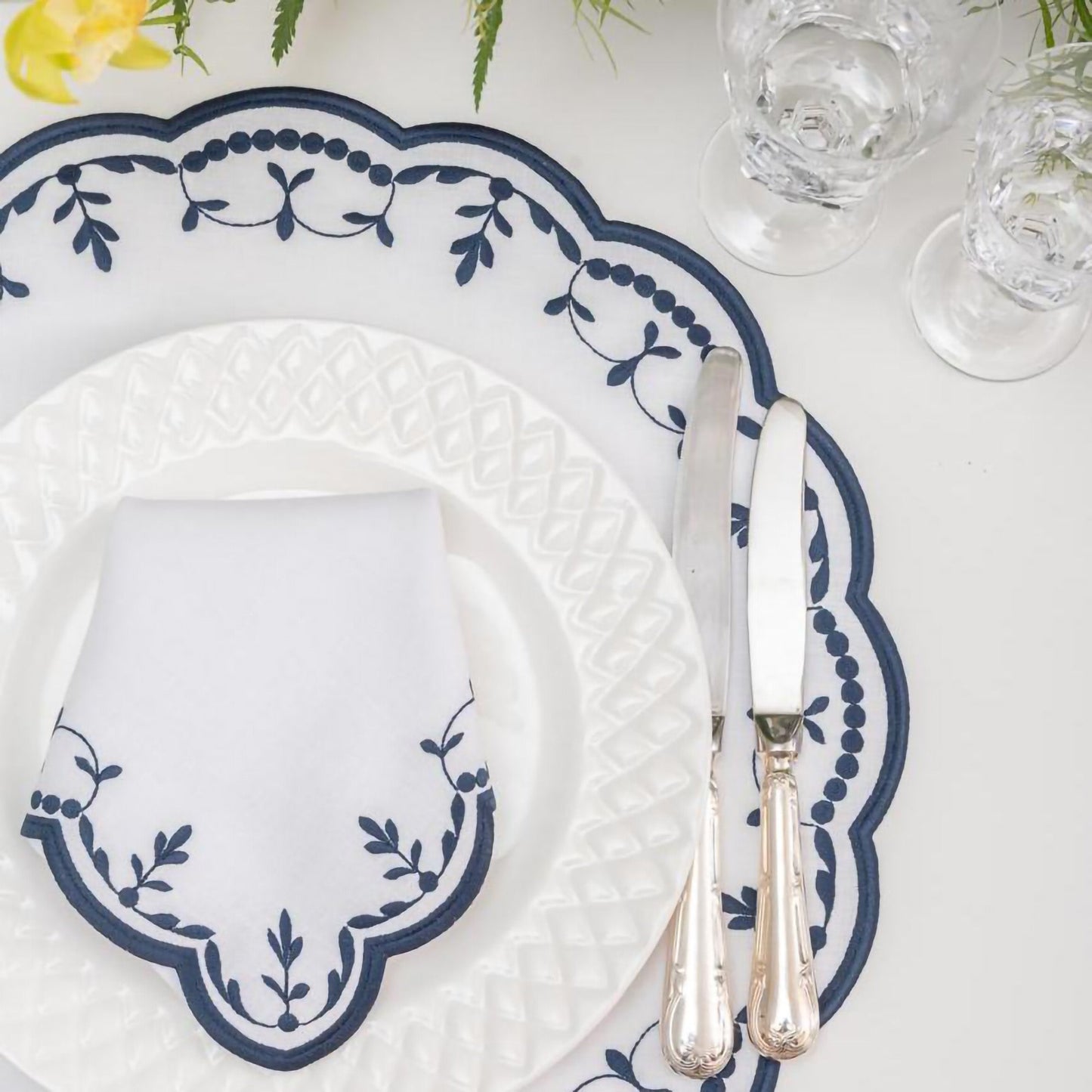 Firenze Navy Linen Napkin & Placemat Set of 4