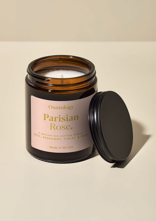 Parisian Rose Scented Jar Candle - Rose Bergamot and Violet