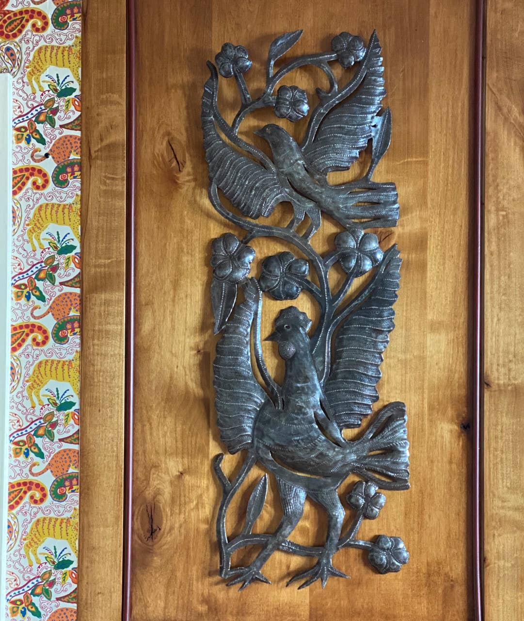 Rise and Shine Rooster Haiti Metal Wall Art 11.25" X 31"