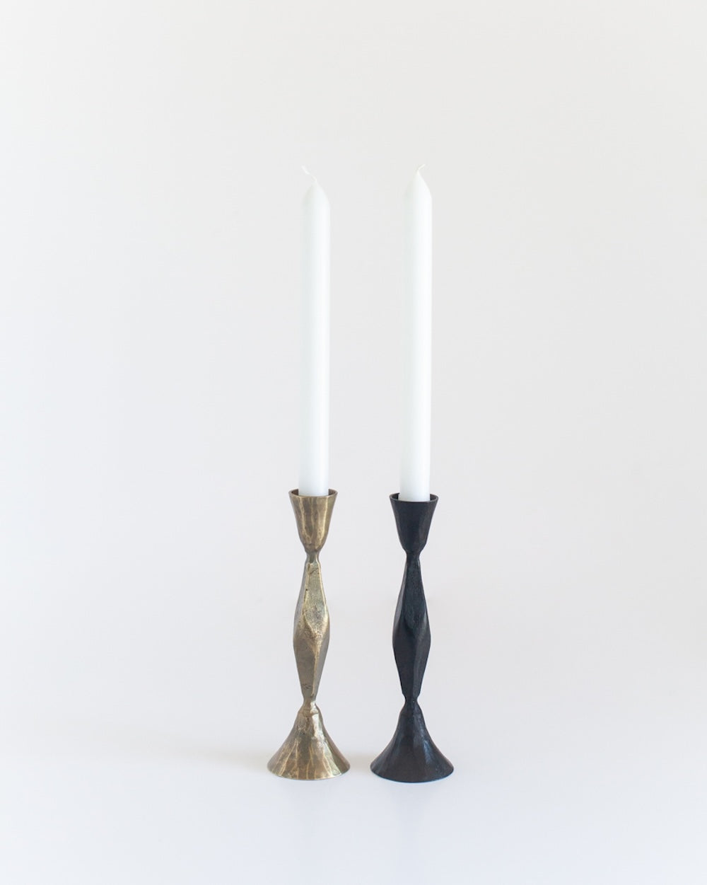 S/2 High Diamond Candlestands - Brass finsih