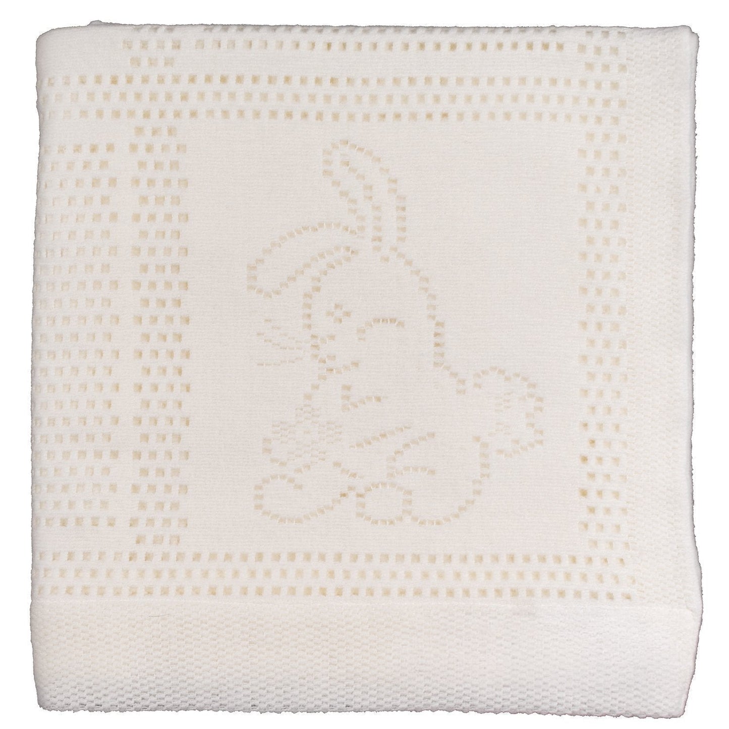 Southampton Home Lace Weave Bunny Baby Blanket - Ivory