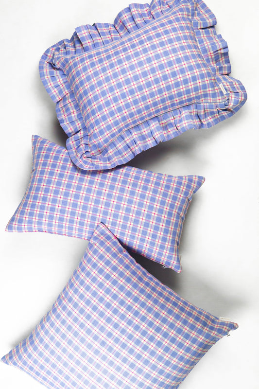 Archive NY Sofia Plaid Rectangle Pillow in Periwinkle