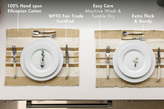 Gonder Handwoven Ethiopian Cotton Placemat | Set of 2