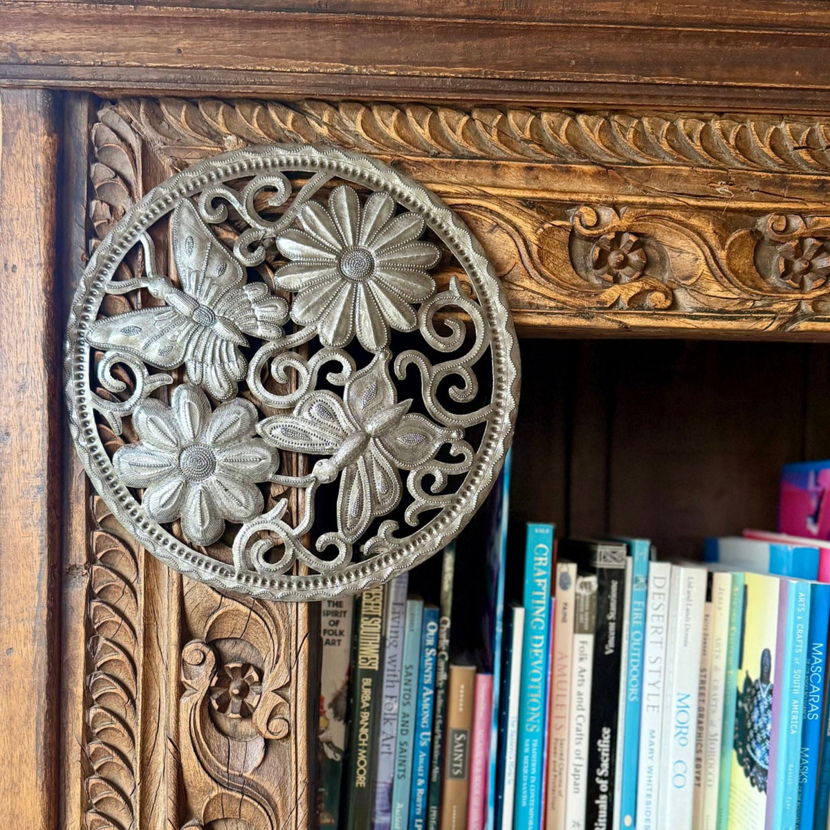 Handmade Butterfly & Flower Metal Wall Art – 11.5"
