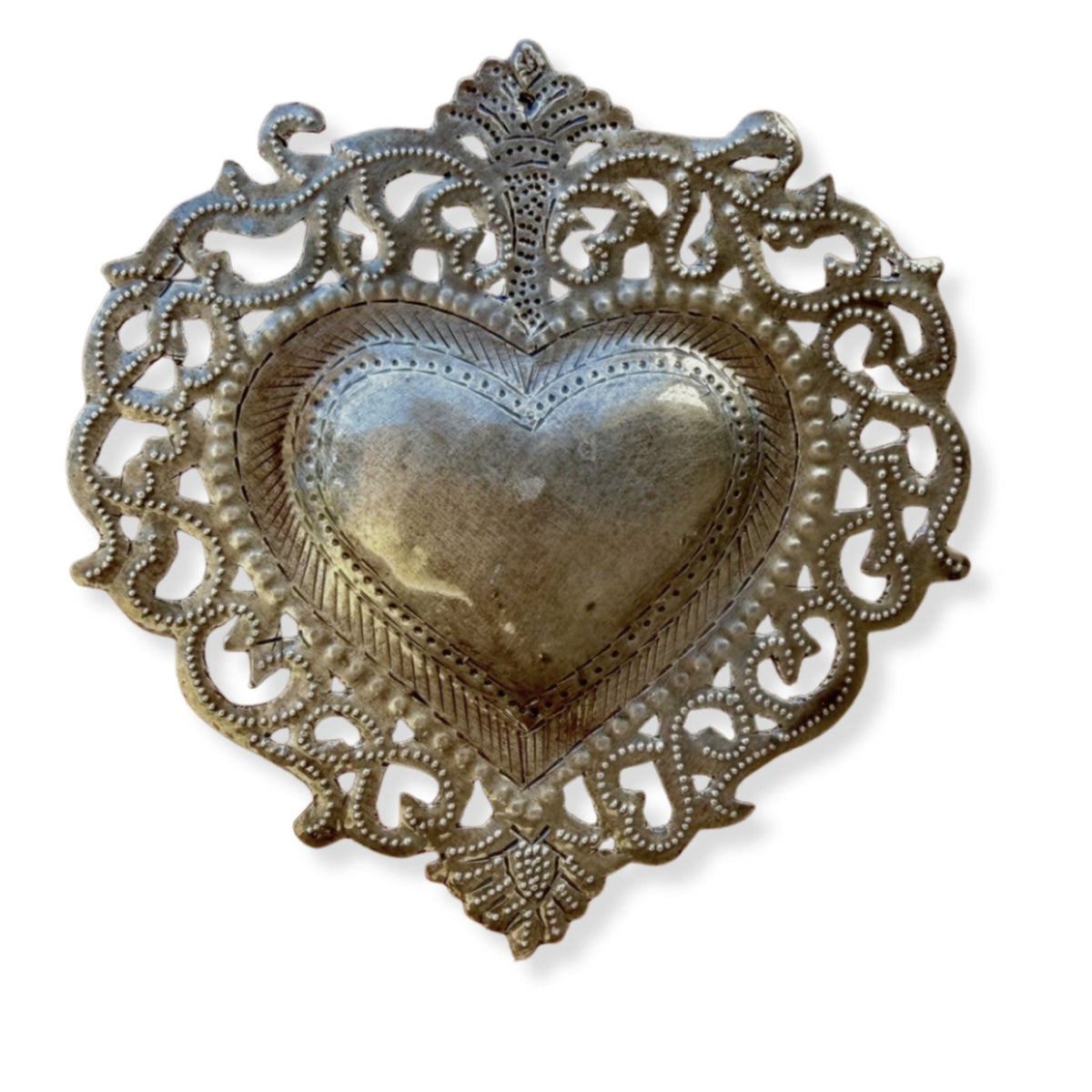 Haitian Metal Heart 5" Recycled Steel Wall Decor Handmade