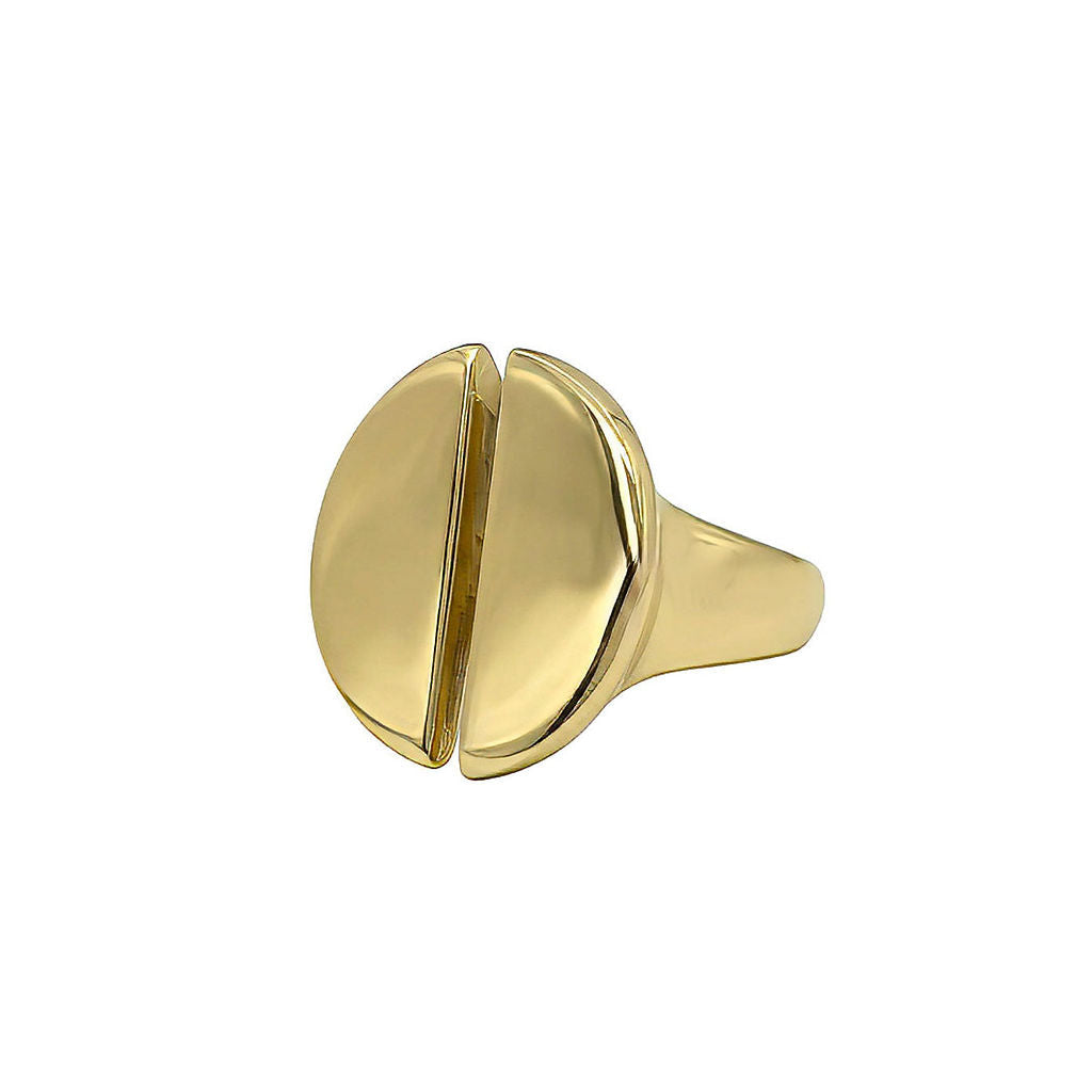 Smooth Disc Half Moon Ring | Imba - EcoDunia