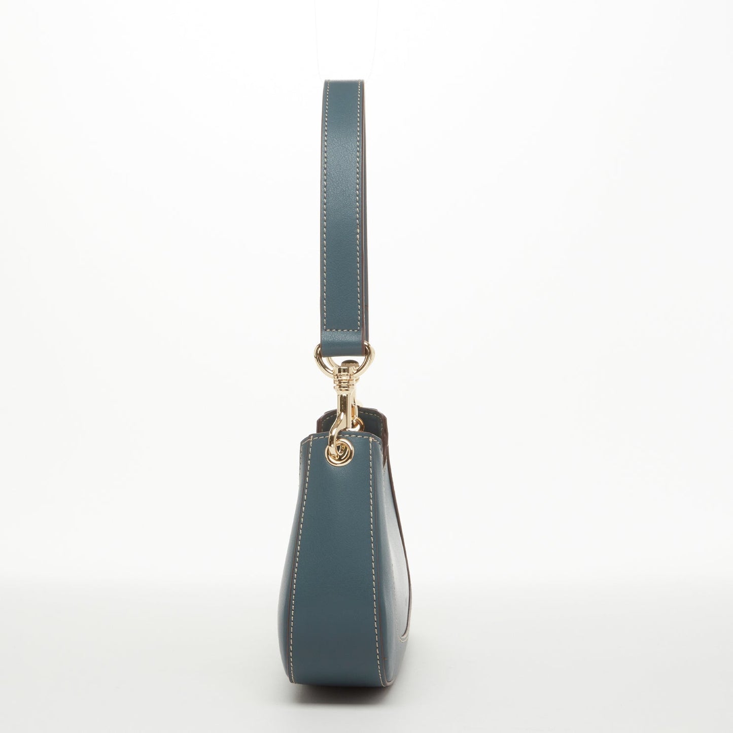 SUSU Leather Baguette Bag Blue Purse 90s Small Shoulder Bag Y2K Underarm Bag Trendy Handbag
