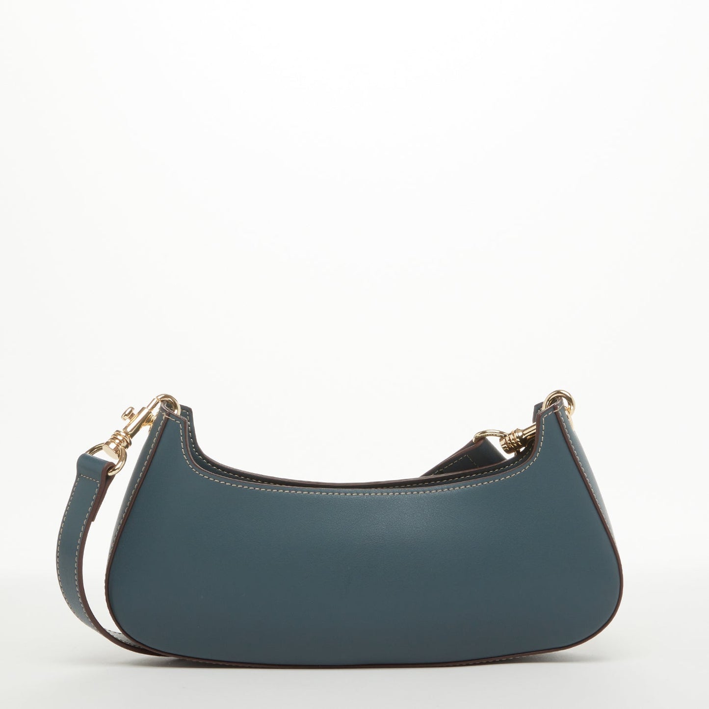 SUSU Leather Baguette Bag Blue Purse 90s Small Shoulder Bag Y2K Underarm Bag Trendy Handbag