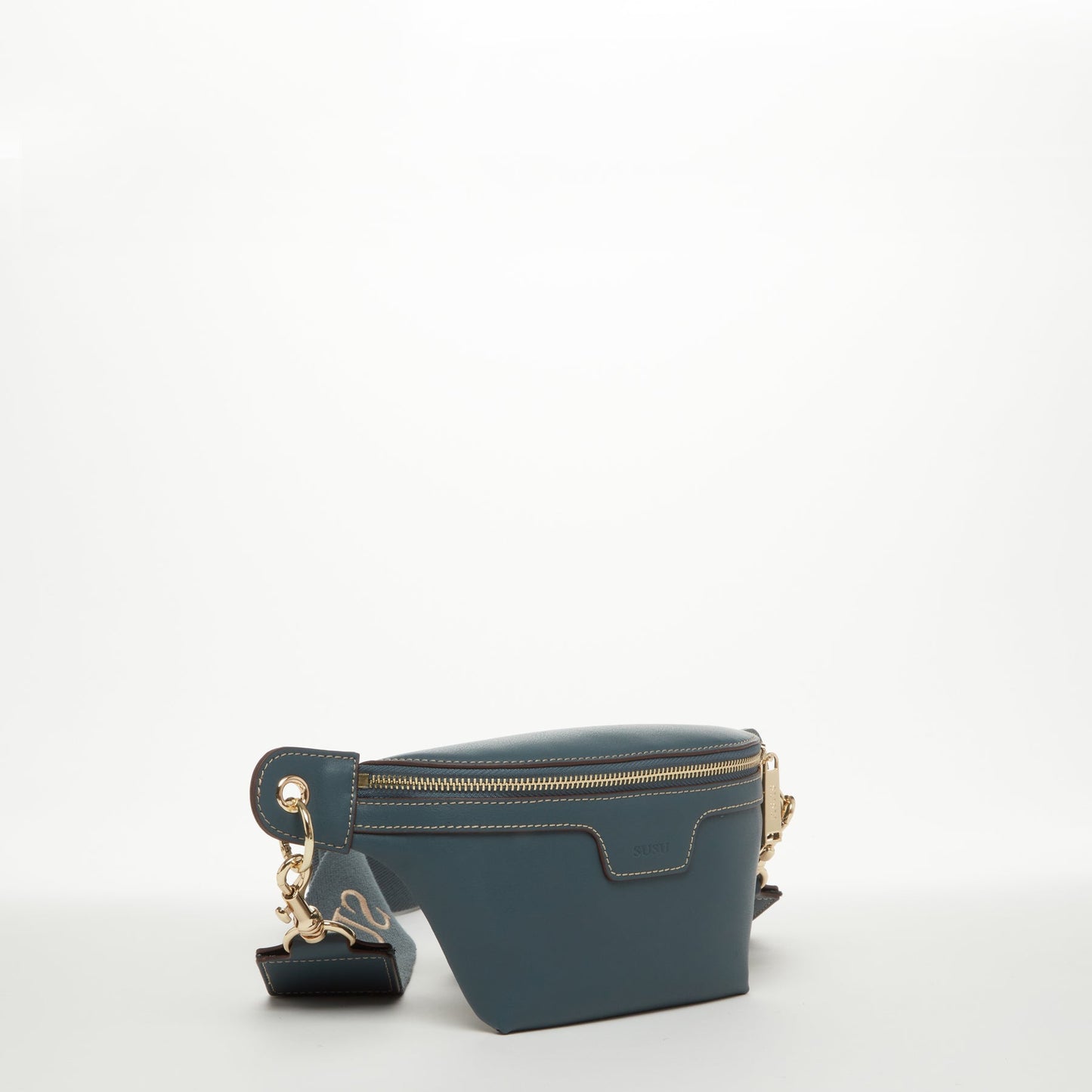 SUSU Chest Sling Bag Shoulder Sling Bag Small Blue Leather Crossbody Sling Bag