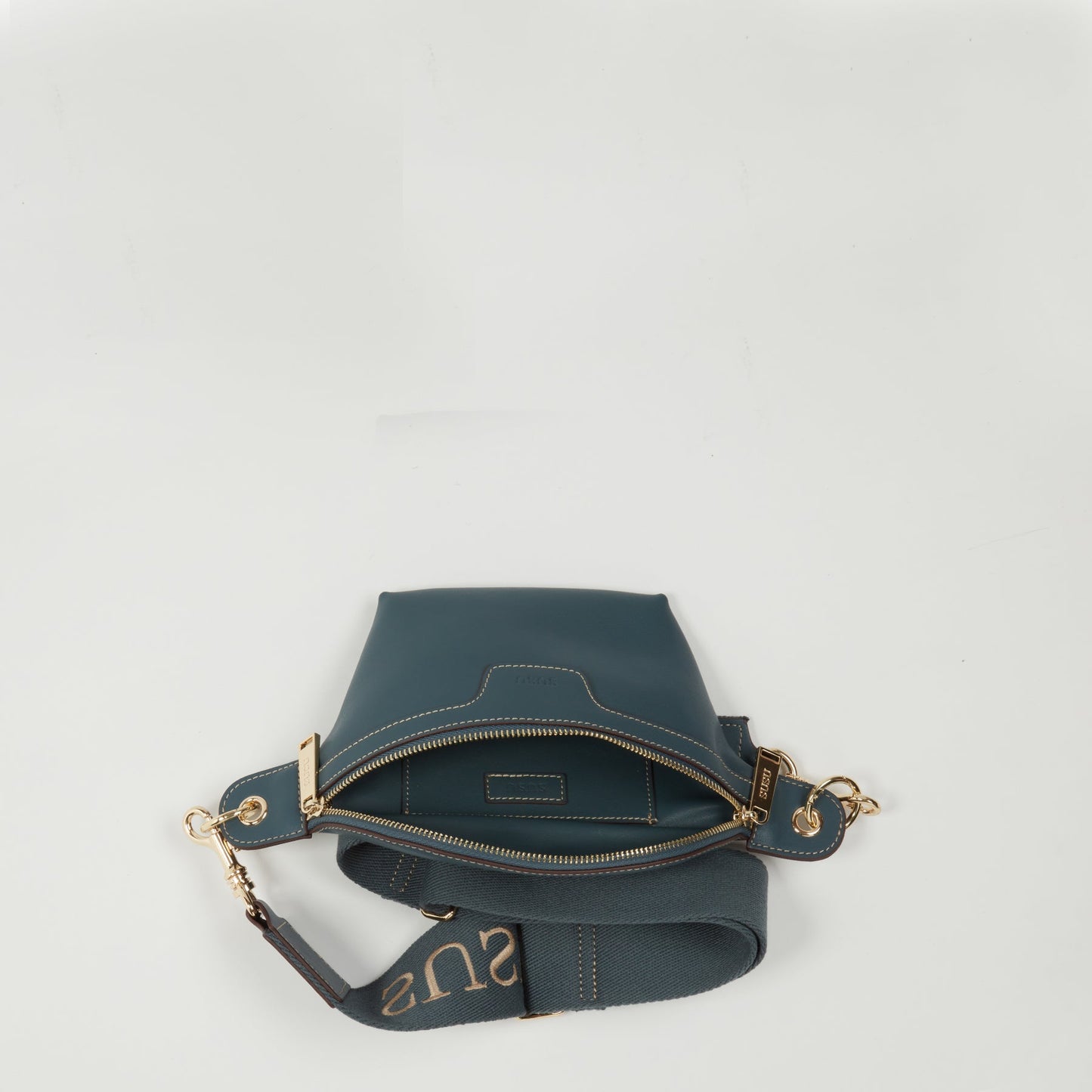 SUSU Chest Sling Bag Shoulder Sling Bag Small Blue Leather Crossbody Sling Bag