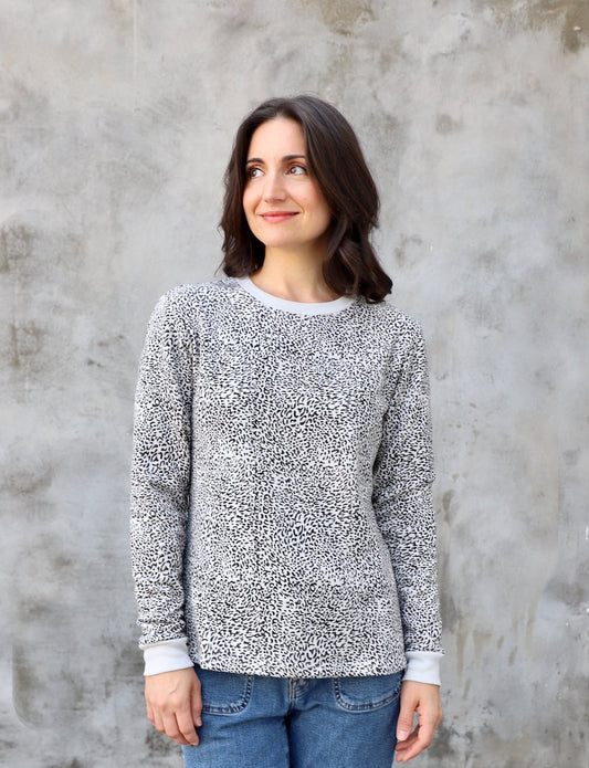 Leopard Print Organic Fleece Sweater