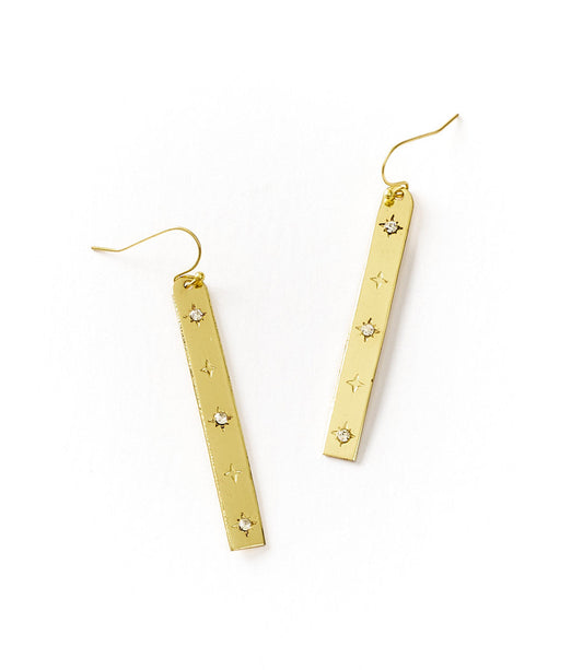 Sitara Starry Long Linear Studded Earrings