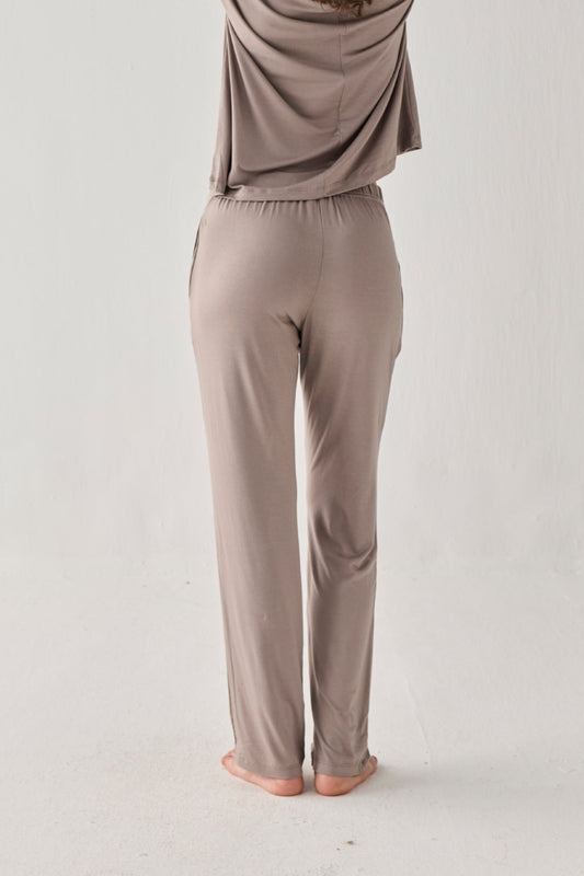Wide Leg Pant in Earth Grey