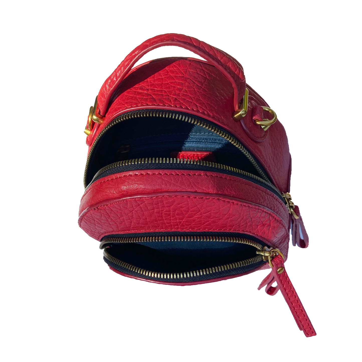 SUSU Small Red Leather Backpack Purse for Women Convertible Crossbody Bag