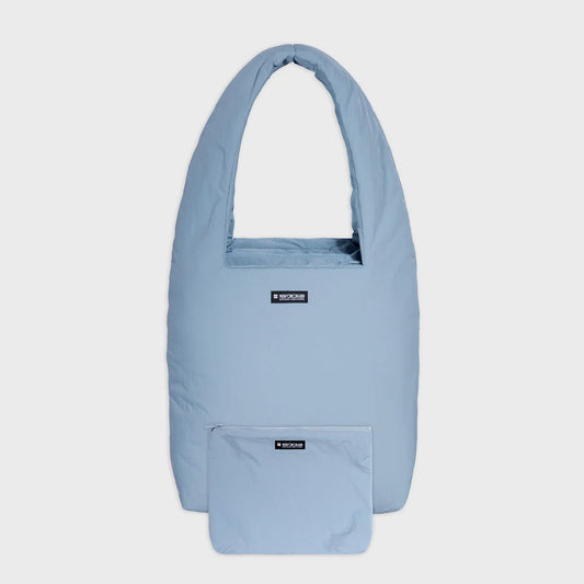 Sky blue vegan handbag with cosmetic pouch planet friendly
