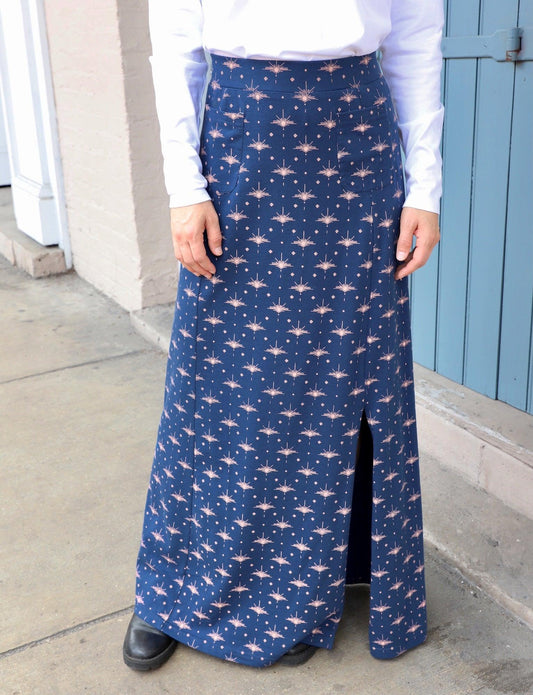 Solstice Blue Organic Maxi Skirt