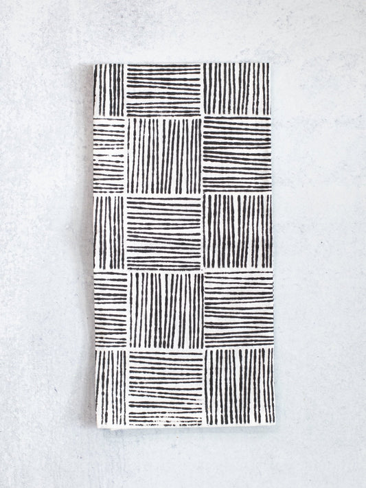 Tea Towel (Ivory) - Stripe, Black