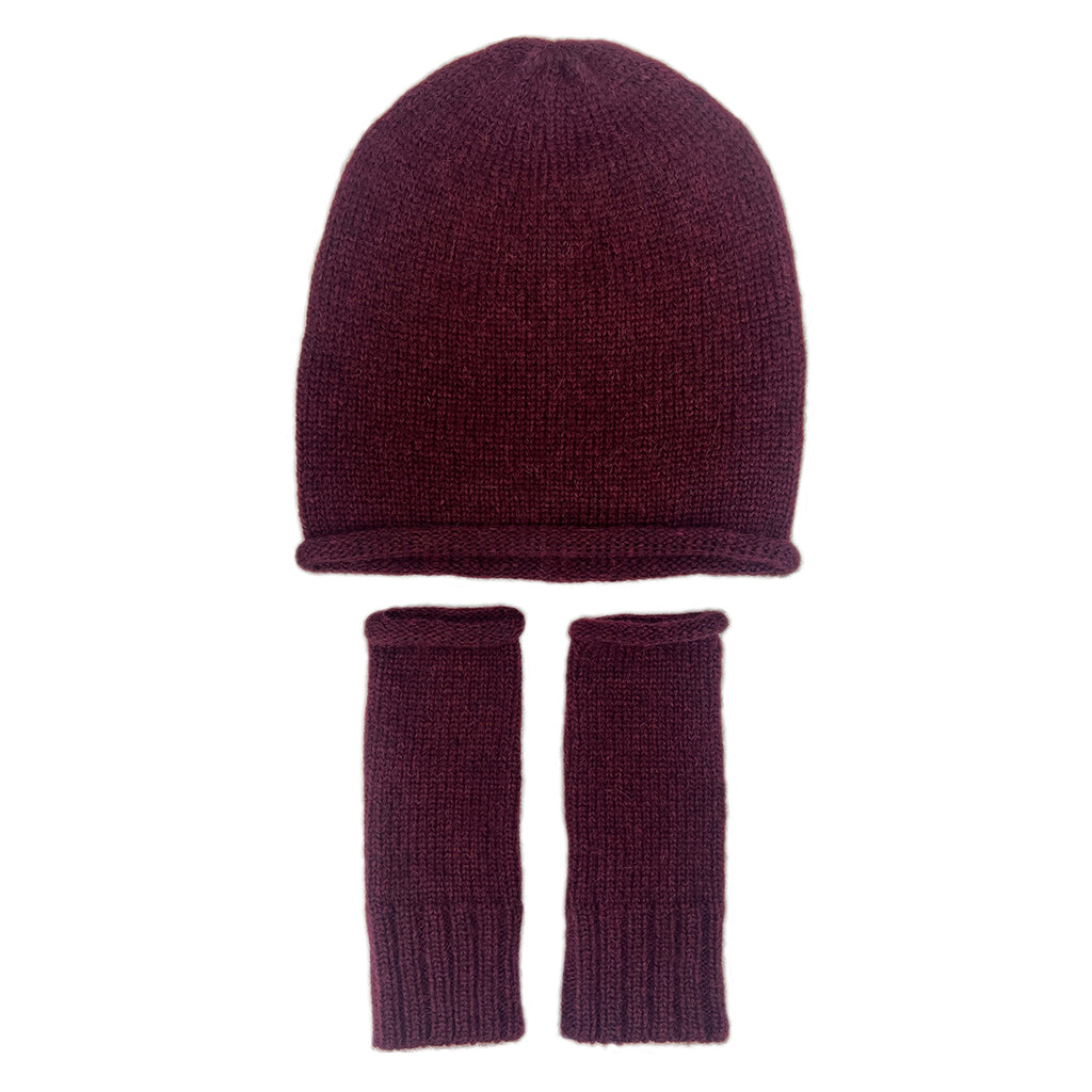 Wine Essential Knit Alpaca Beanie