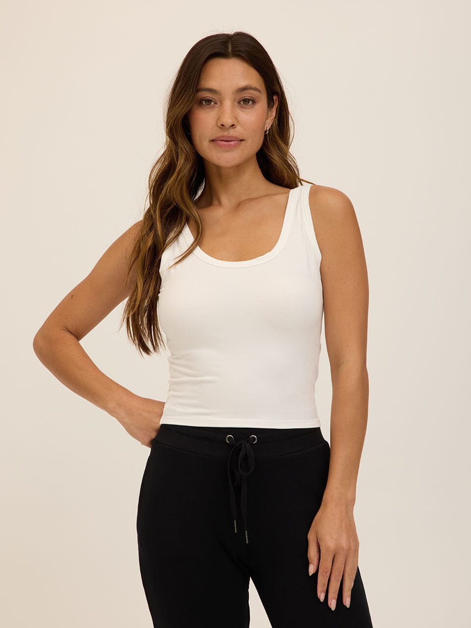 Mirabel Luxe Jersey Fitted Crop Tank