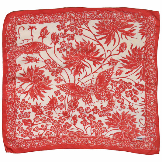 Fully Hand Drawn Batik Tulis Bandana, Lotus Blossom