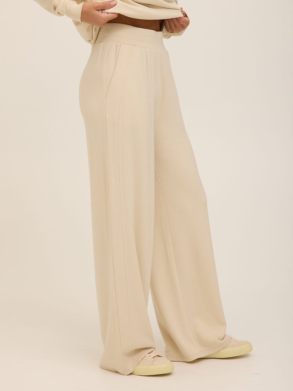Esmeralda Feather Fleece Wide Leg Pant