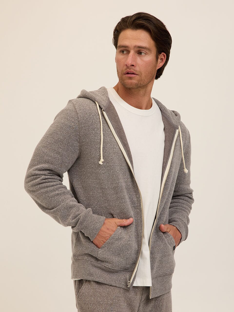 Triblend Zip Fleece Hoodie