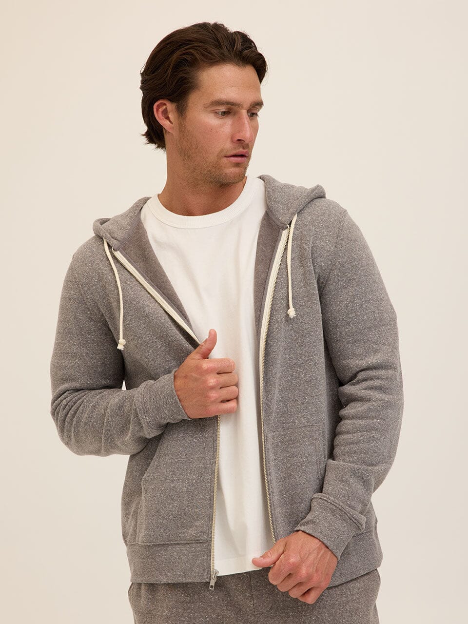 Triblend Zip Fleece Hoodie